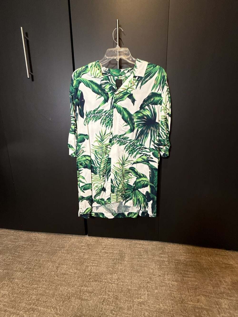 H&M Regular Fit Tropical Palm Leaf Resort Shirt